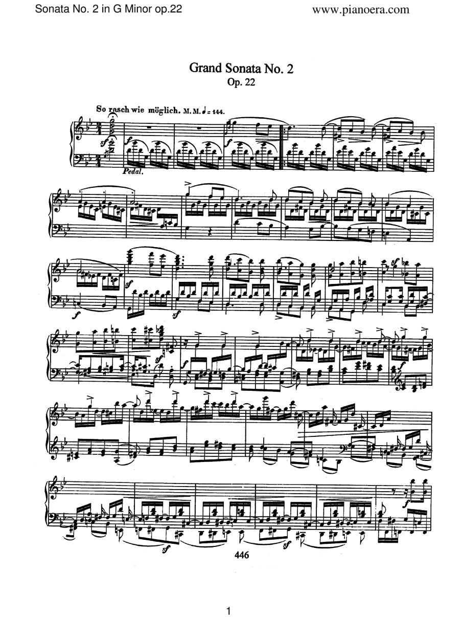 g小调第二钢琴奏鸣曲 Piano Sonata No 2 in g Minor Op 22Schumann Piano Sonata