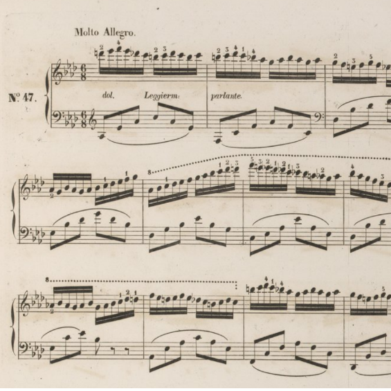 车尔尼一首类似肖邦练习曲op252的练习曲作品818第47首