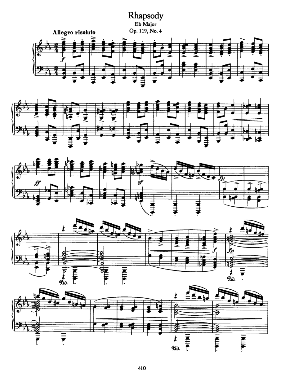 4首钢琴曲 4 Piano Pieces Op.119（Brahms op119 4 Piano Pieces合集）