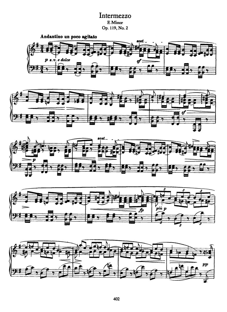 4首钢琴曲 4 Piano Pieces Op.119（Brahms op119 4 Piano Pieces合集）