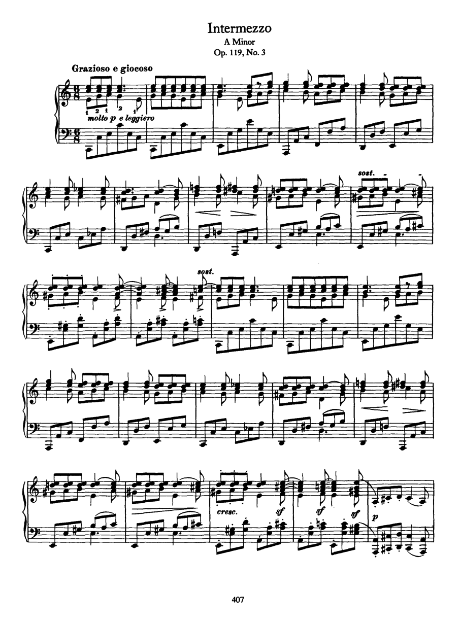 4首钢琴曲 4 Piano Pieces Op.119（Brahms op119 4 Piano Pieces合集）