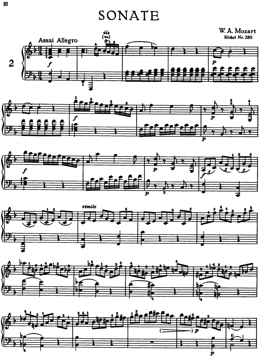 钢琴谱:钢琴奏鸣曲全集 piano sonatas(莫扎特奏鸣曲 k280)