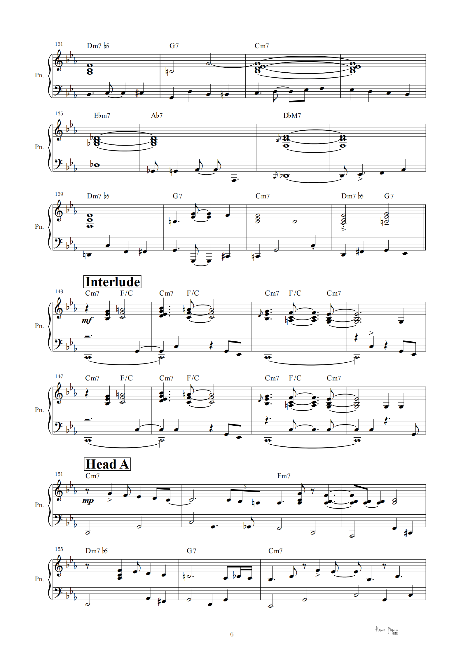 Blue Bossa【免费】【爵士标准曲】泽大大 Hans piano