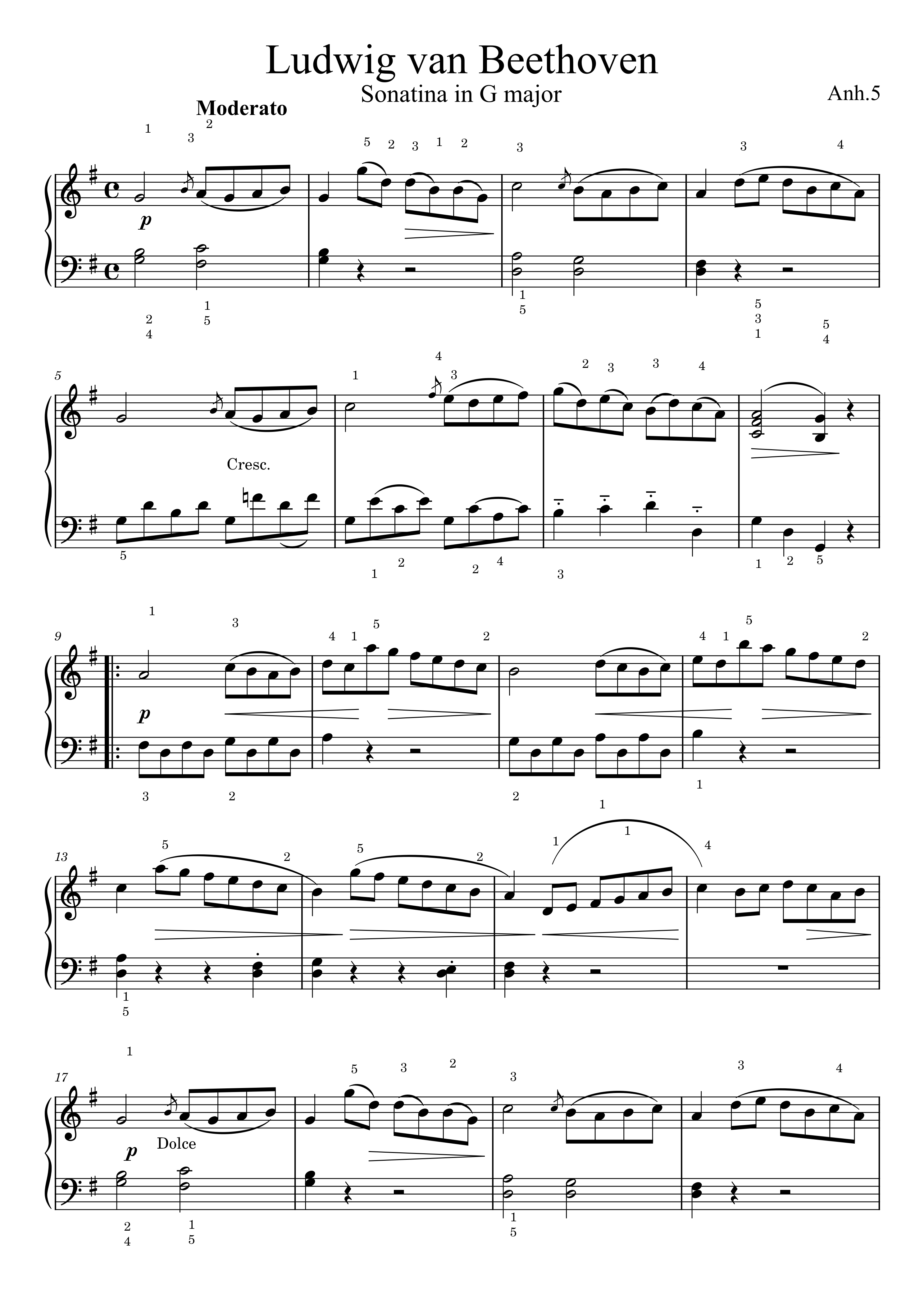 贝多芬g大调小奏鸣曲钢琴谱