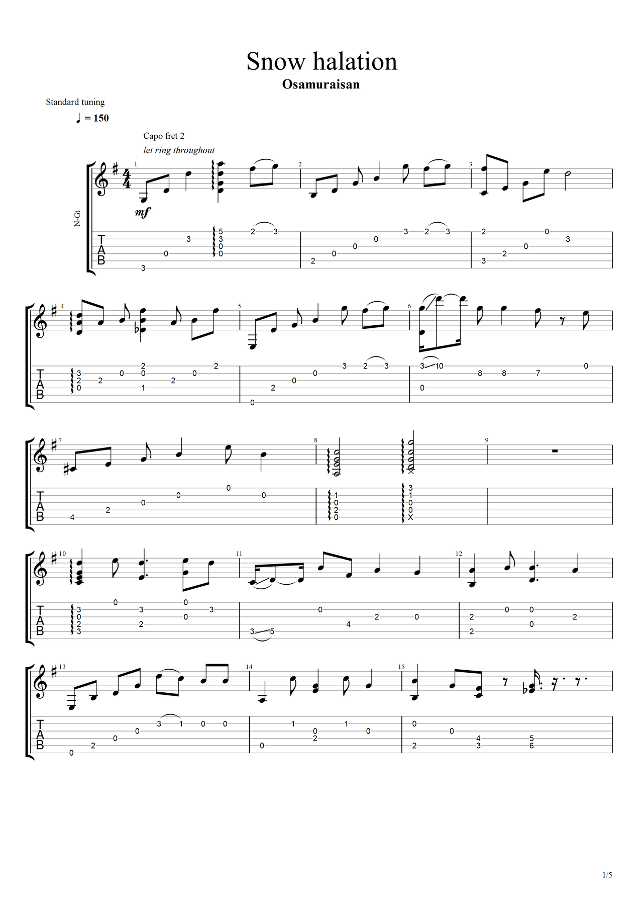 《打上火花》吉他谱C调和弦简单版 - 武士桑六线谱 - C调指法编配 - 吉他简谱