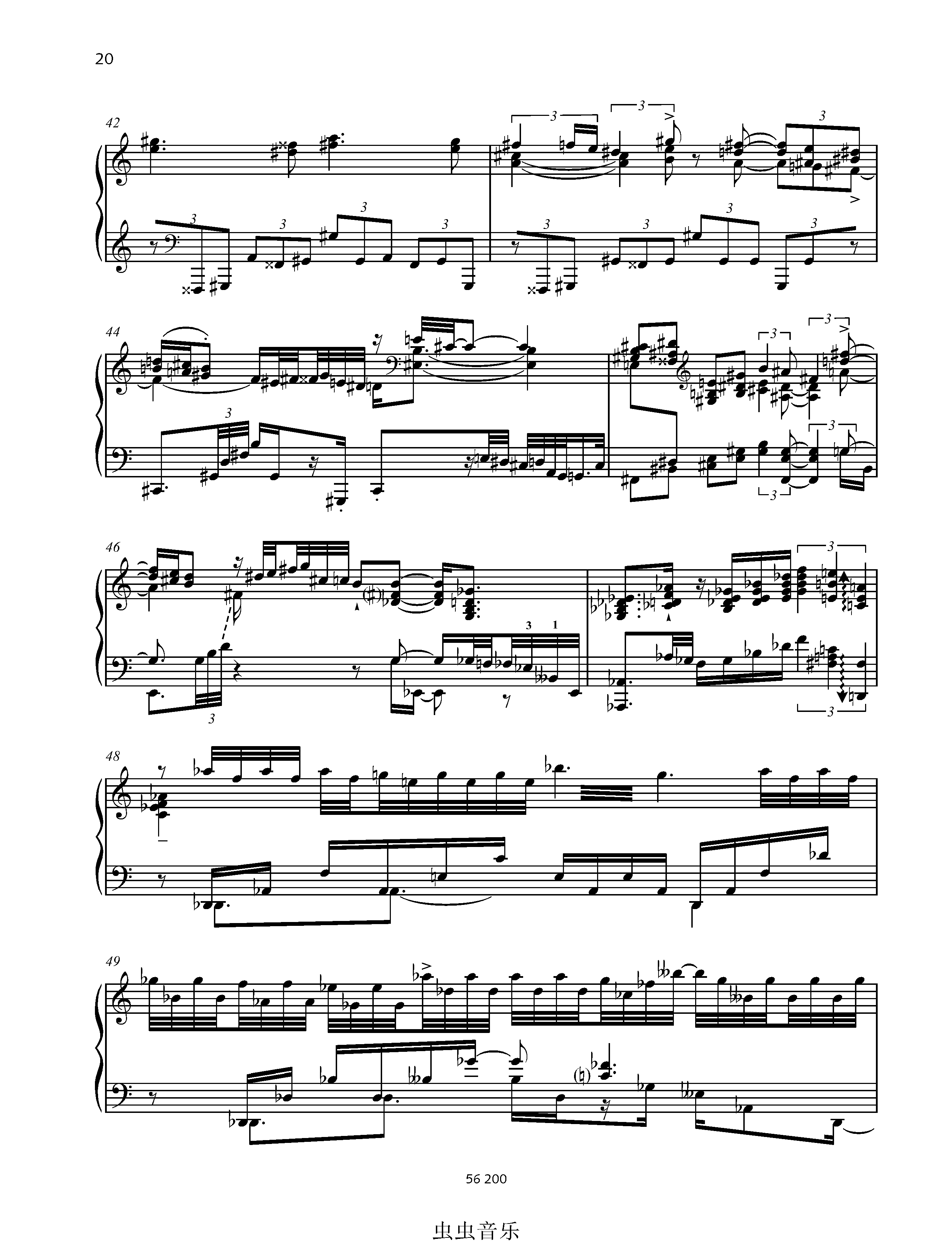 爵士奏鸣曲 no.13 op.110 第二乐章钢琴谱-c调-虫虫乐谱