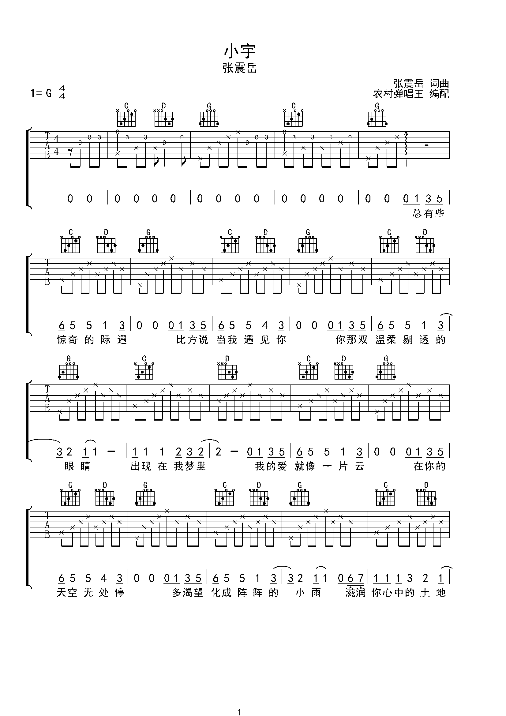 小宇钢琴谱 数字图片