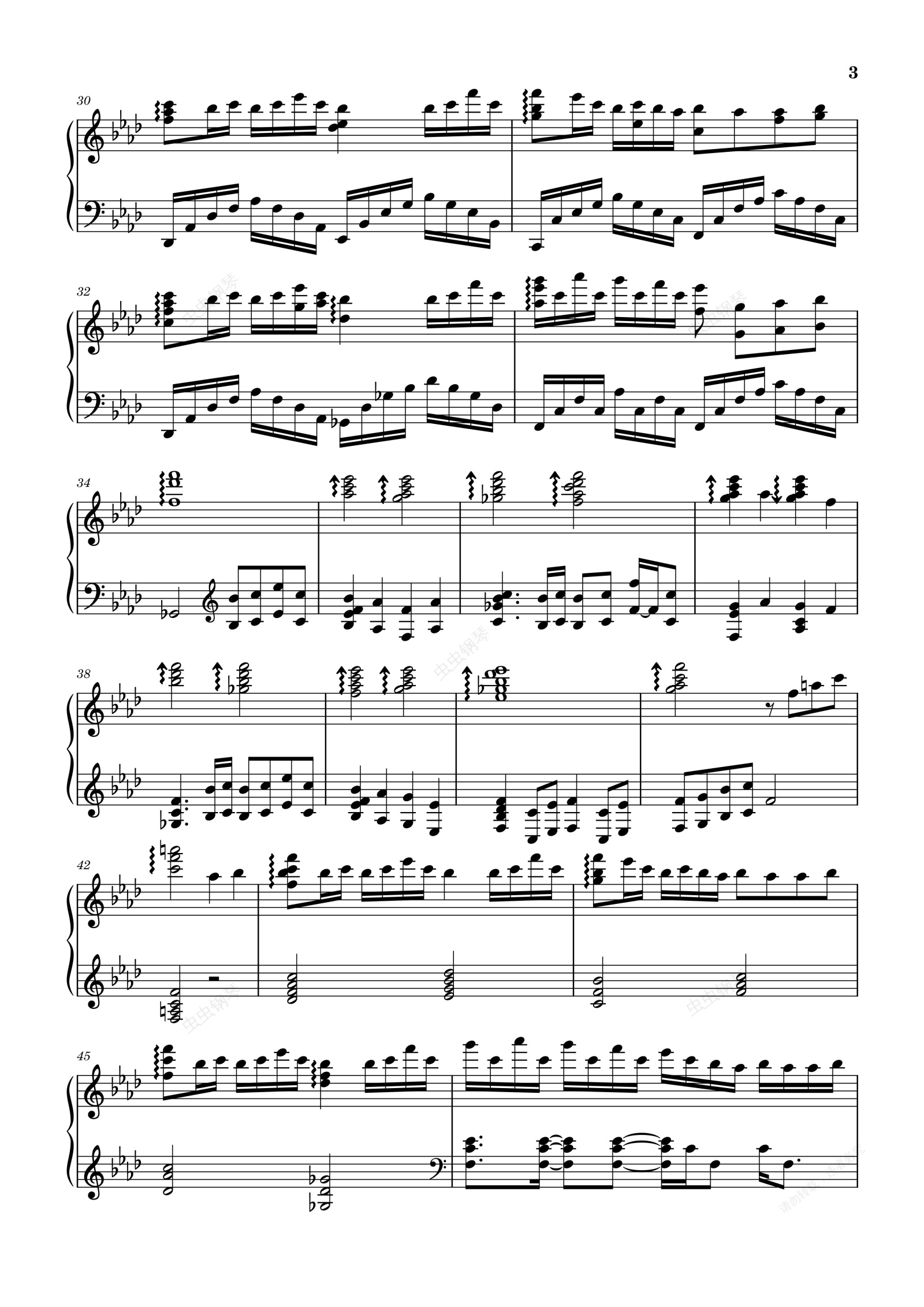 iris - letter(cuppix编配)钢琴谱-虫虫钢琴