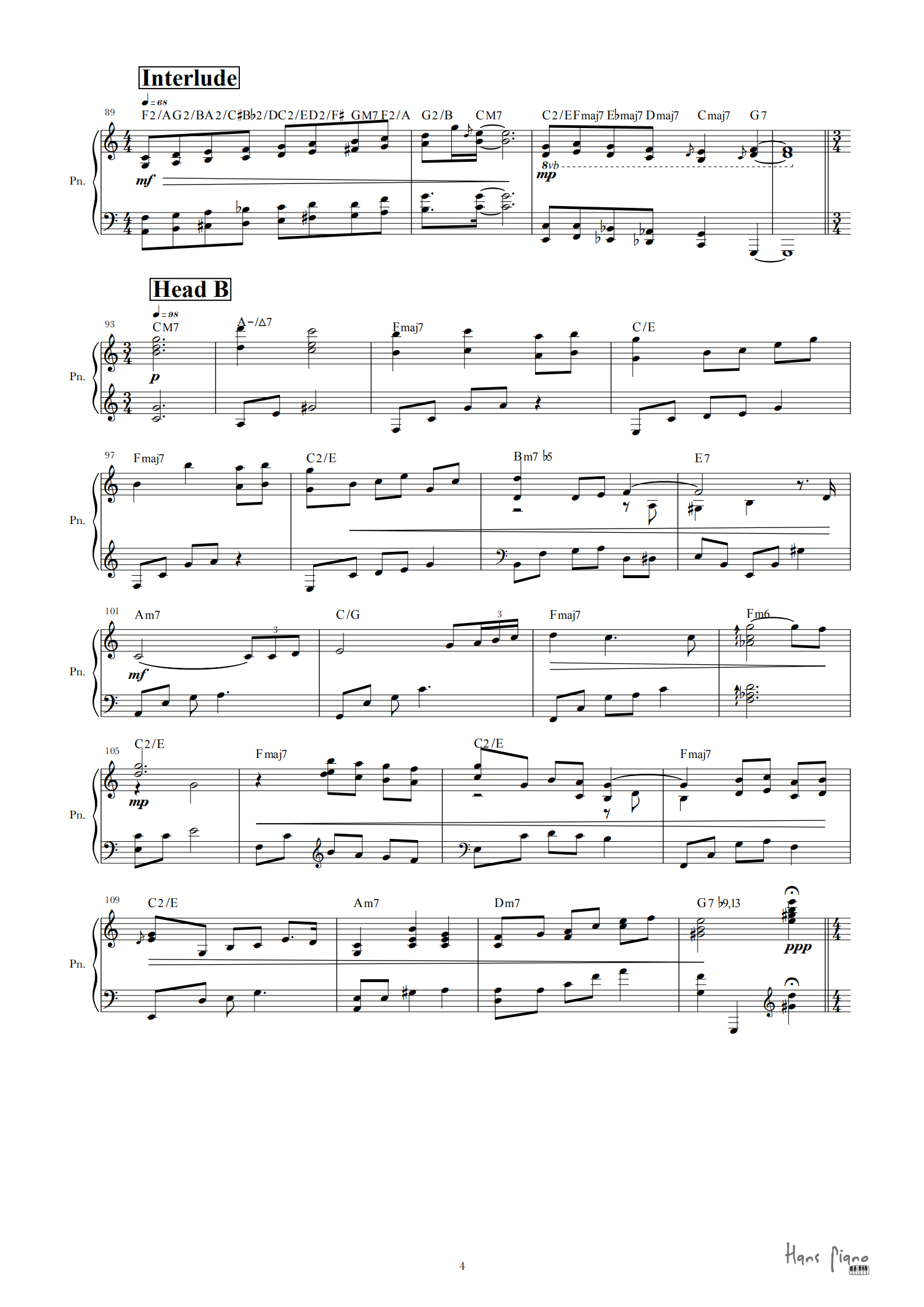 Moon River【免费】【爵士标准曲】泽大大 Hans piano