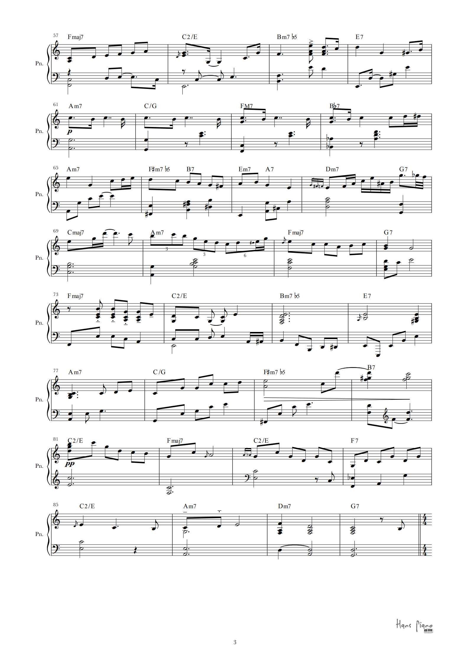 Moon River【免费】【爵士标准曲】泽大大 Hans piano