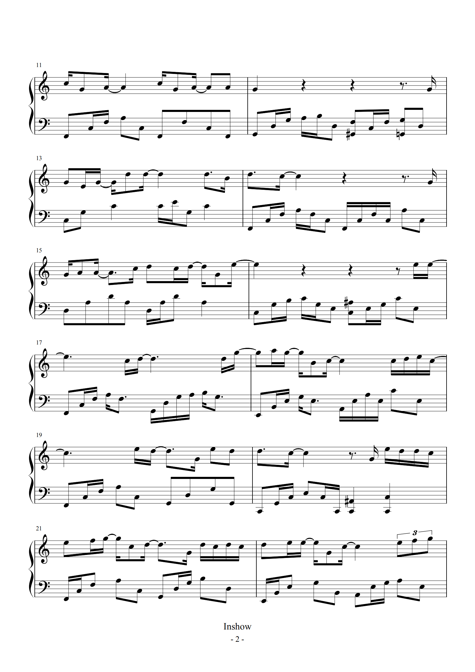 再见你好【C调独奏】