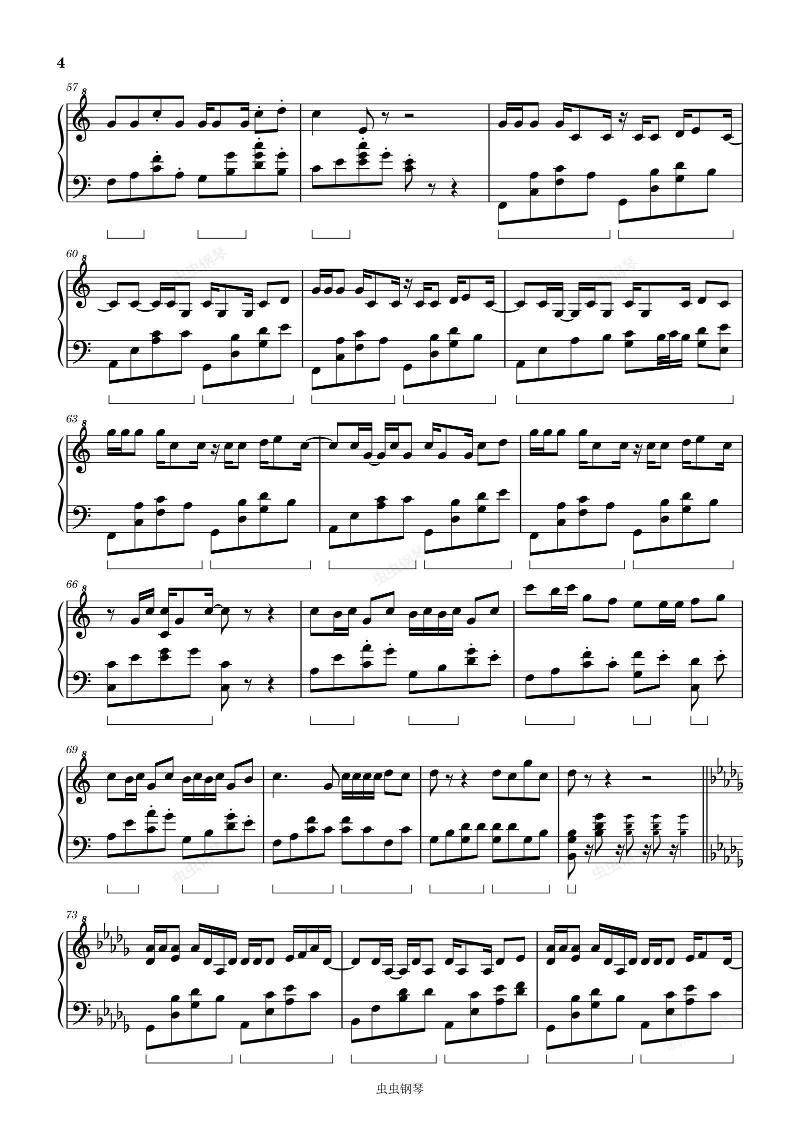 灰澈- 星茶会(高度还原)(cuppix编配)钢琴谱-c调-虫虫钢琴