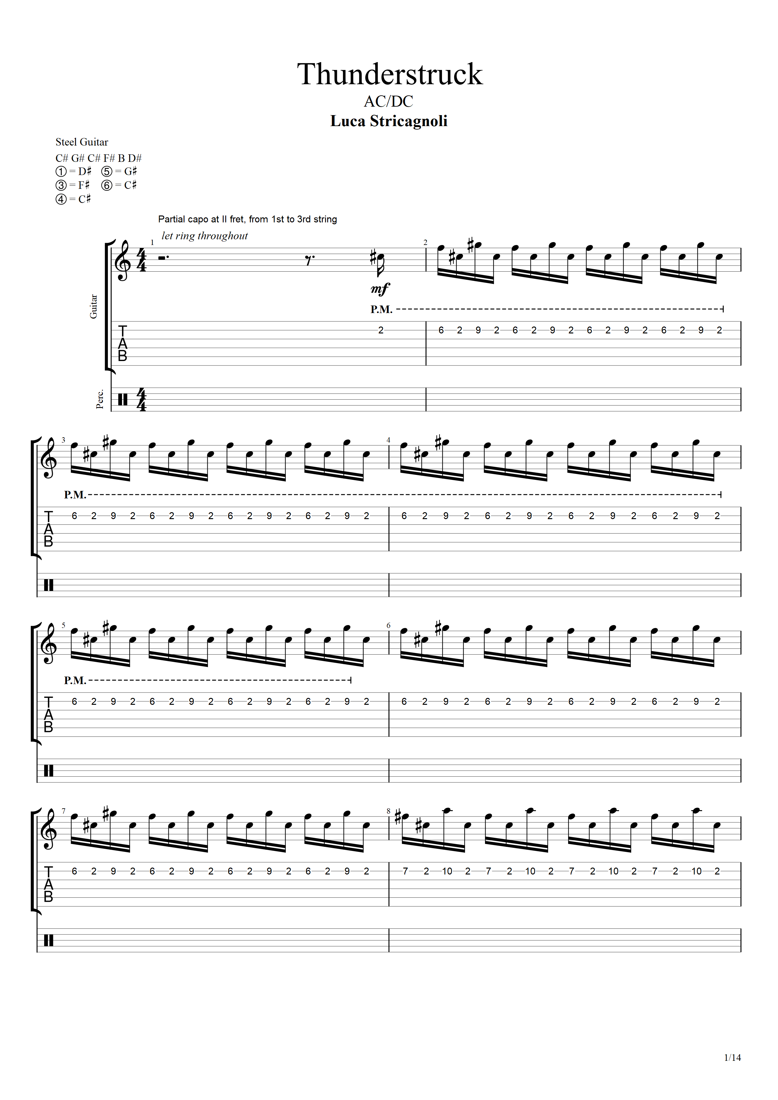 AC/DC Thunderstruck (Electric Guitar) - Sheet music for Electric Guitar ...