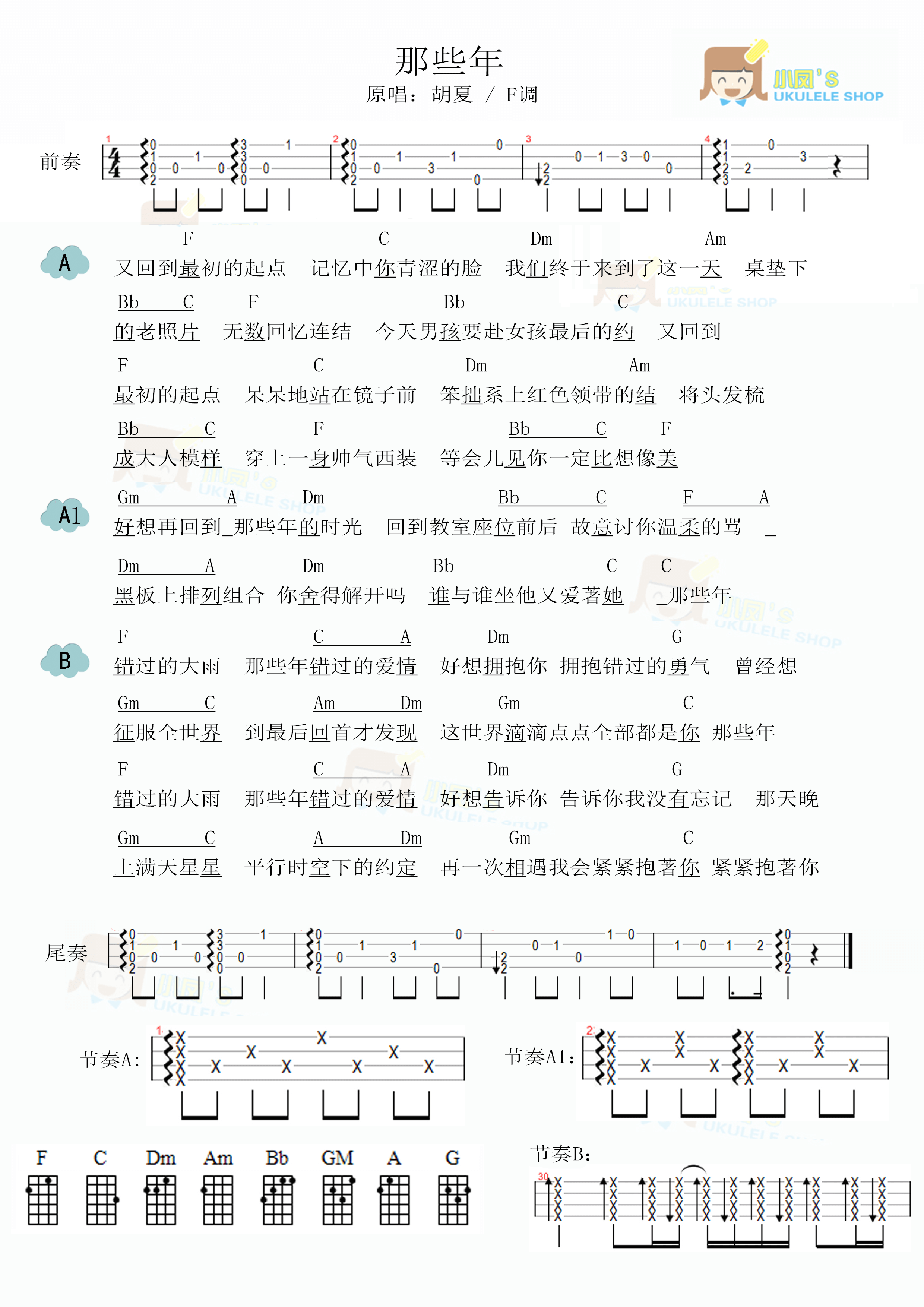 remember me尤克里里谱图片