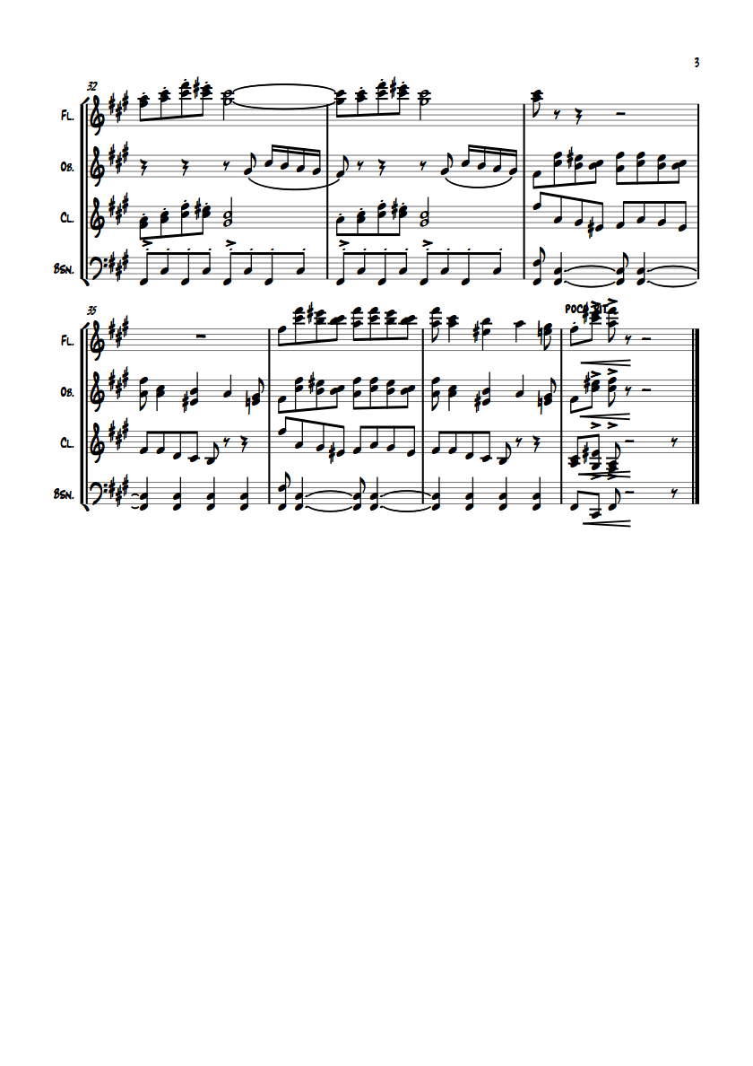 《四小天鹅舞曲》木管四重奏