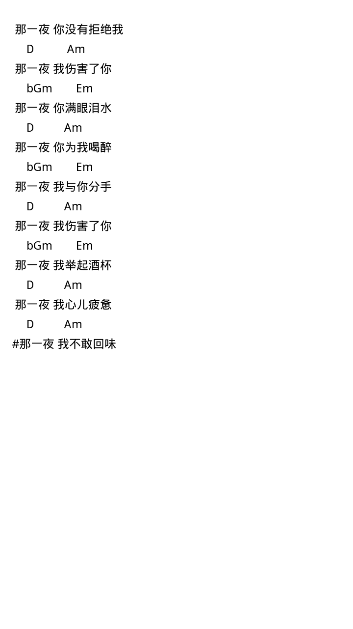 那一夜吉他谱-弹唱谱---虫虫吉他