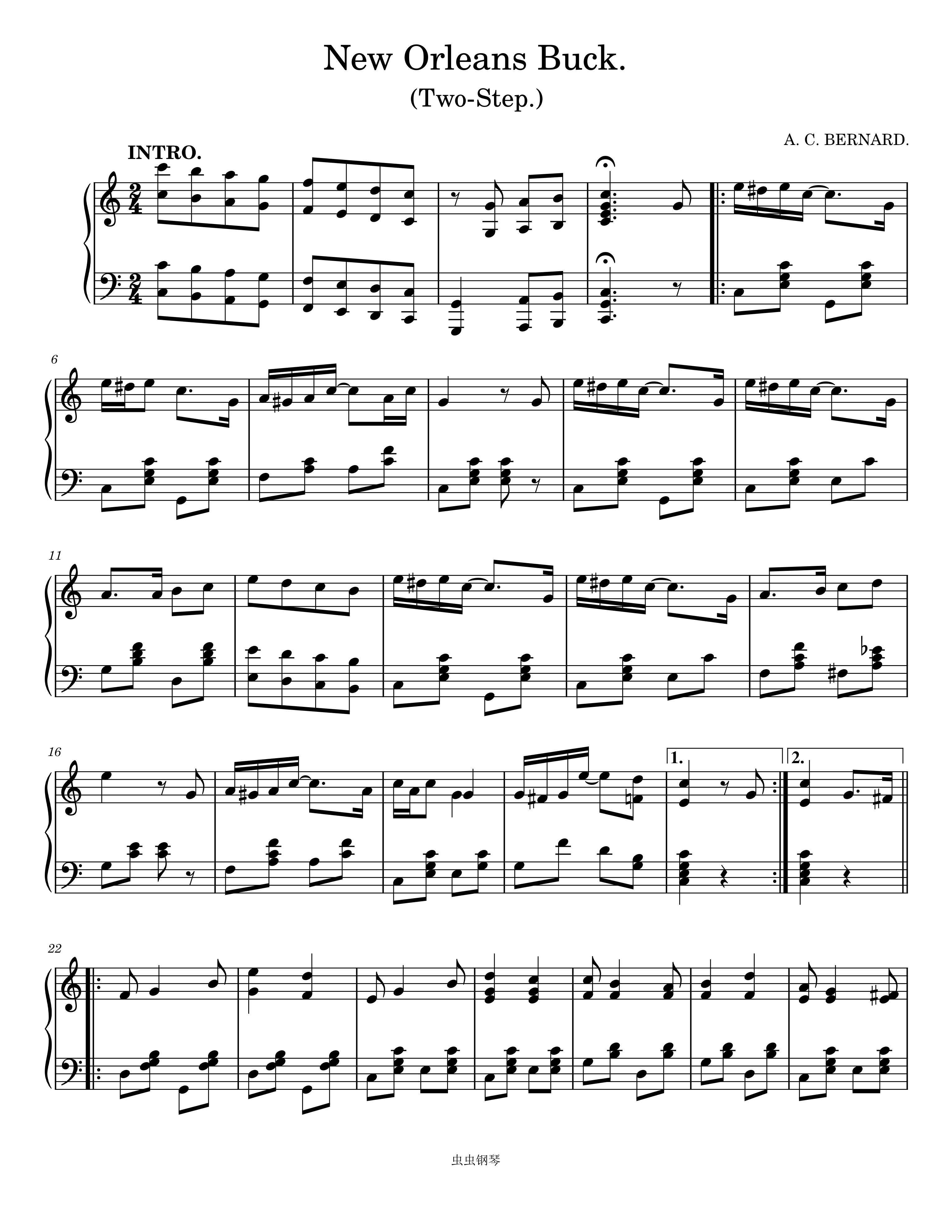 New Orleans Buck钢琴谱-A. C. BERNARD.-c调-虫虫钢琴