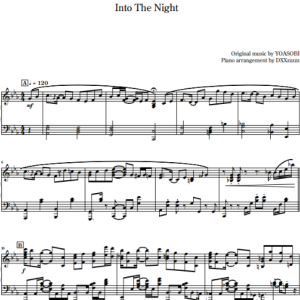 Into The Night 夜に駆ける(sib.)-钢琴谱