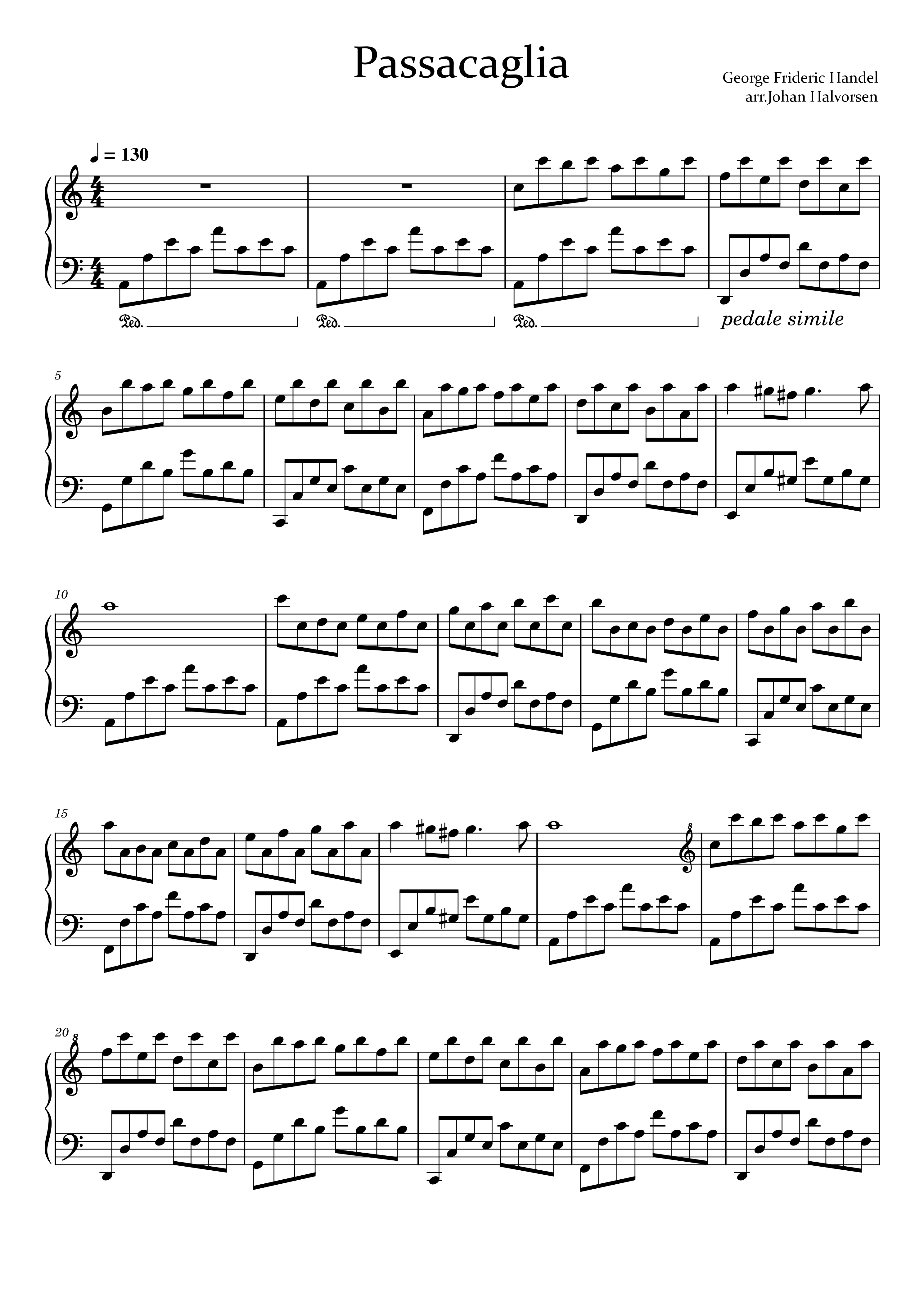 帕萨卡里亚小提琴谱图片