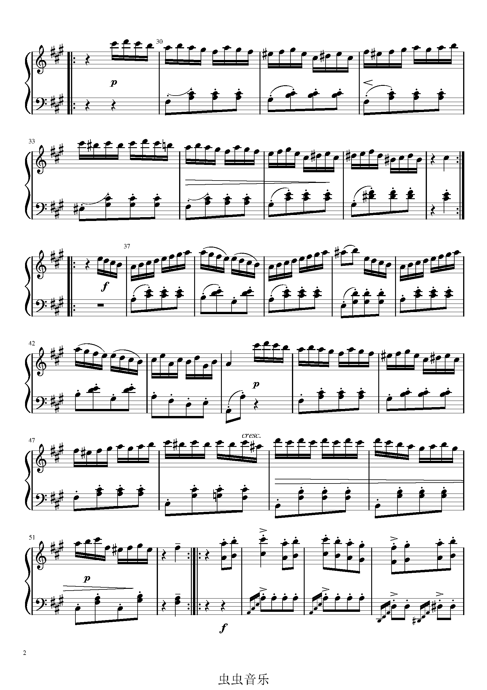 土耳其进行曲钢琴谱-风的颜色*-虫虫乐谱