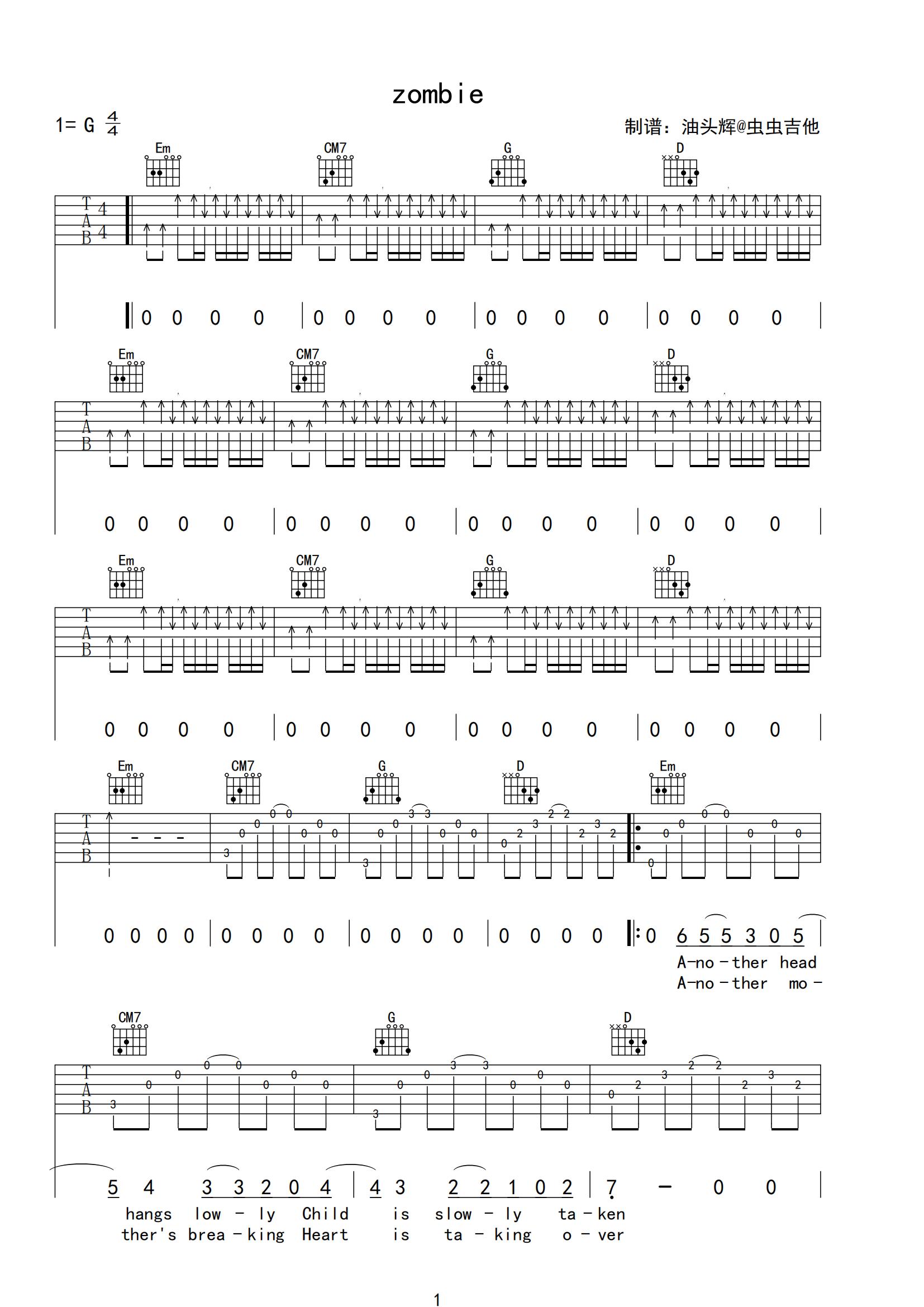 Zombie by The Cranberries - Guitar Tab - Guitar Instructor