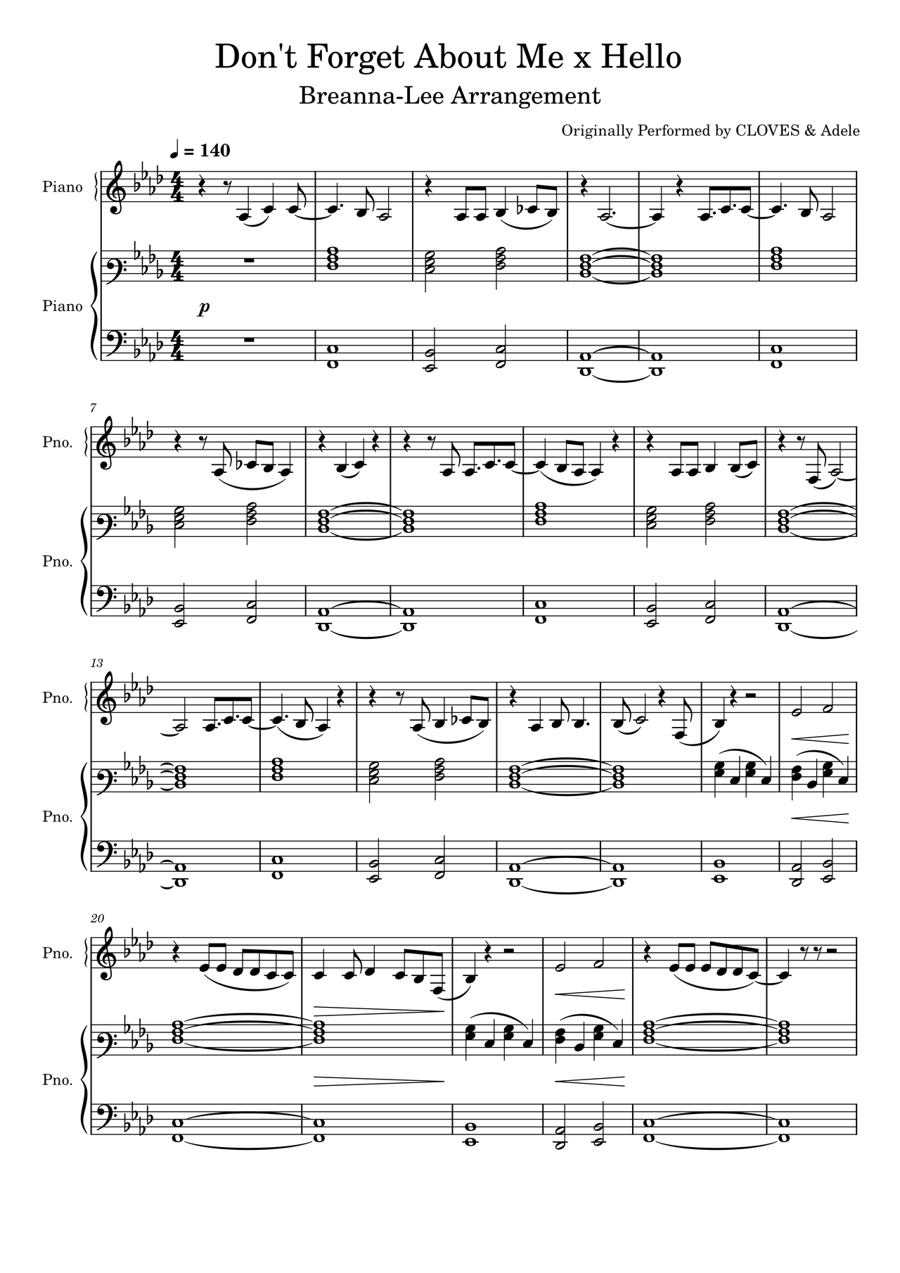 CLOVES/Adele《Don't About Me》钢琴谱虫虫钢琴