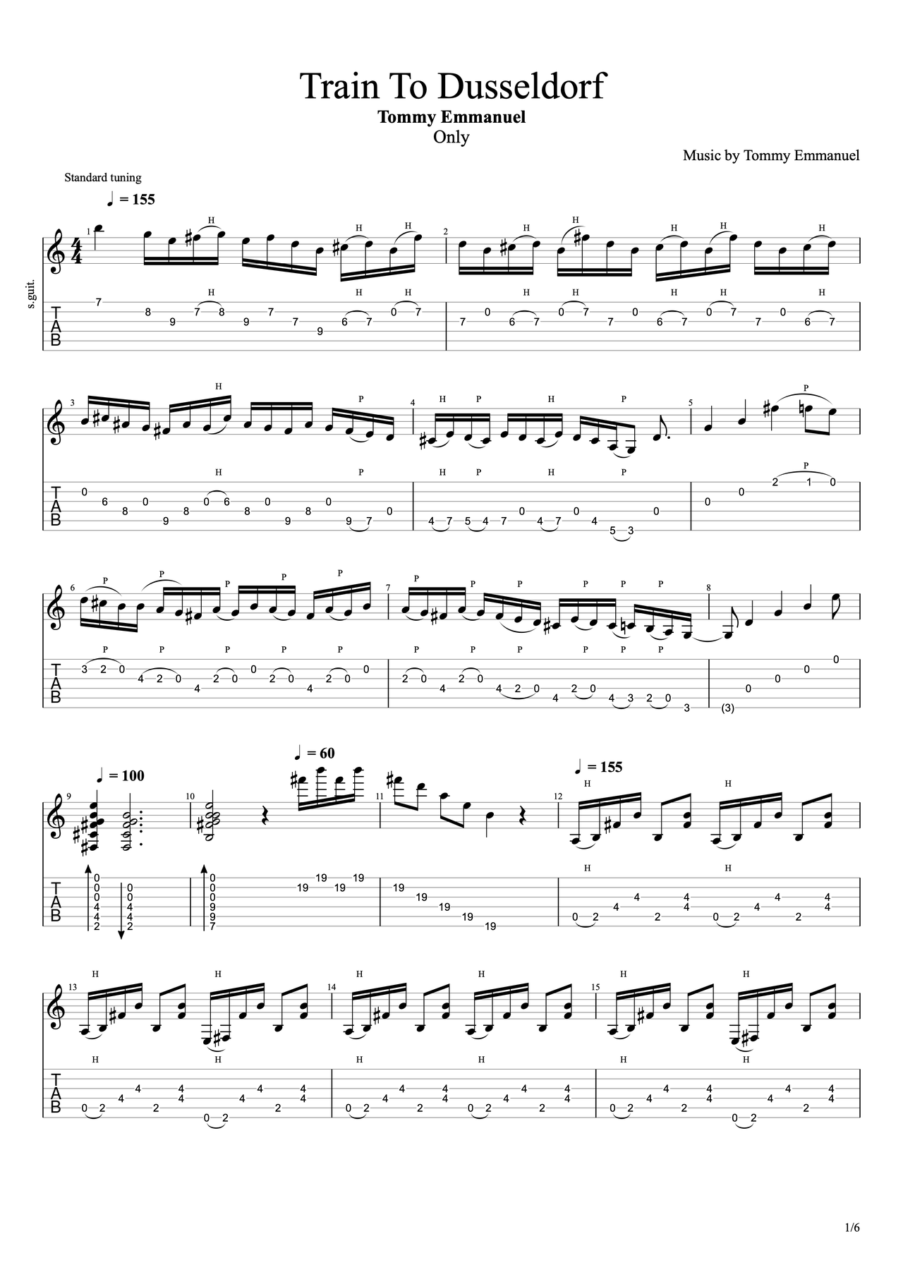 Train To Dusseldorf吉他谱-指弹谱-c调-虫虫吉他