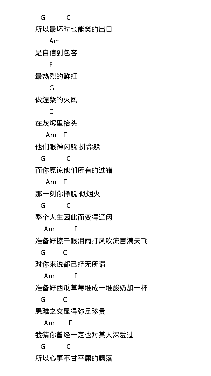 是红吉他谱-弹唱谱-c调-虫虫吉他