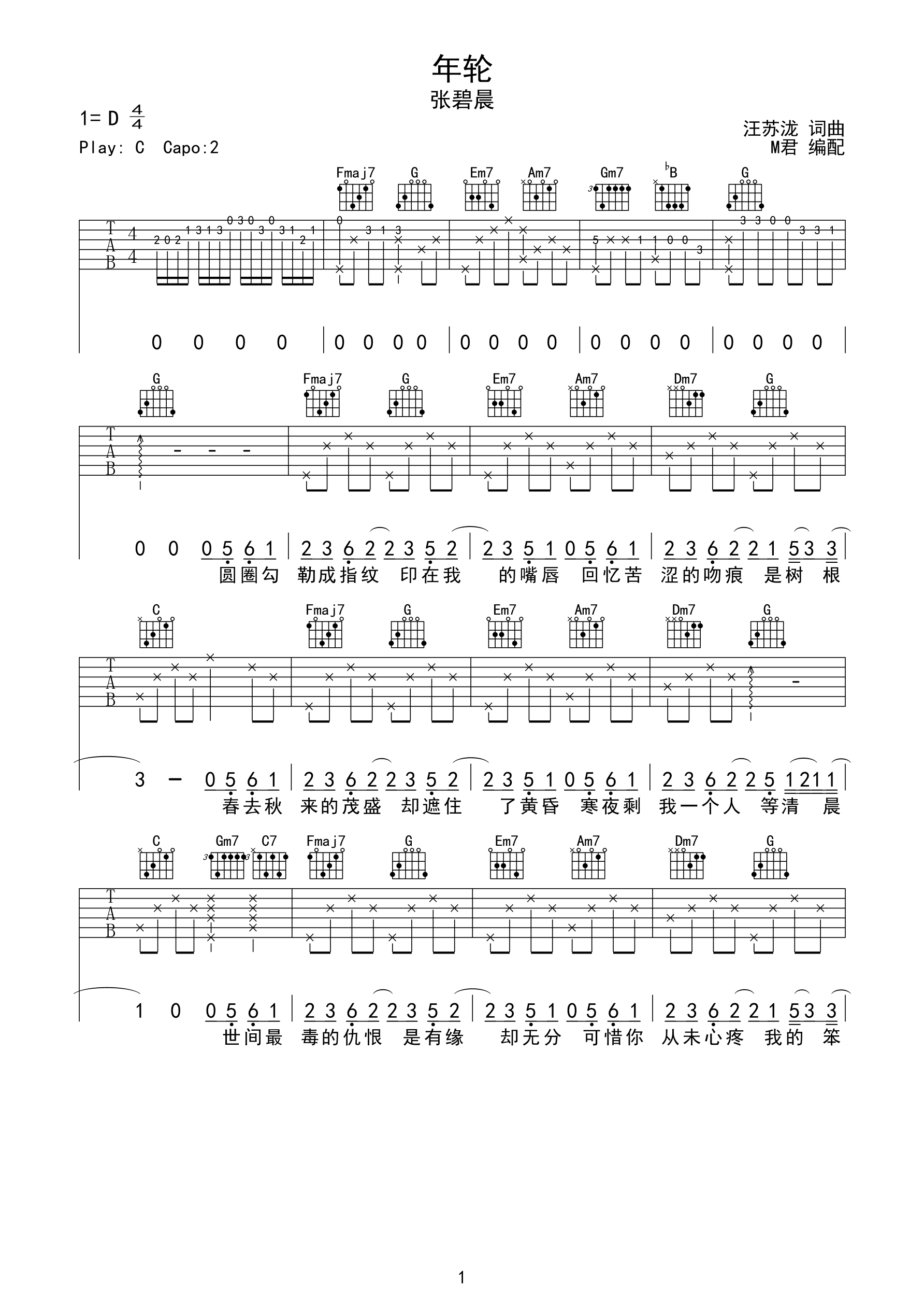 春节序曲吉他六线谱图片