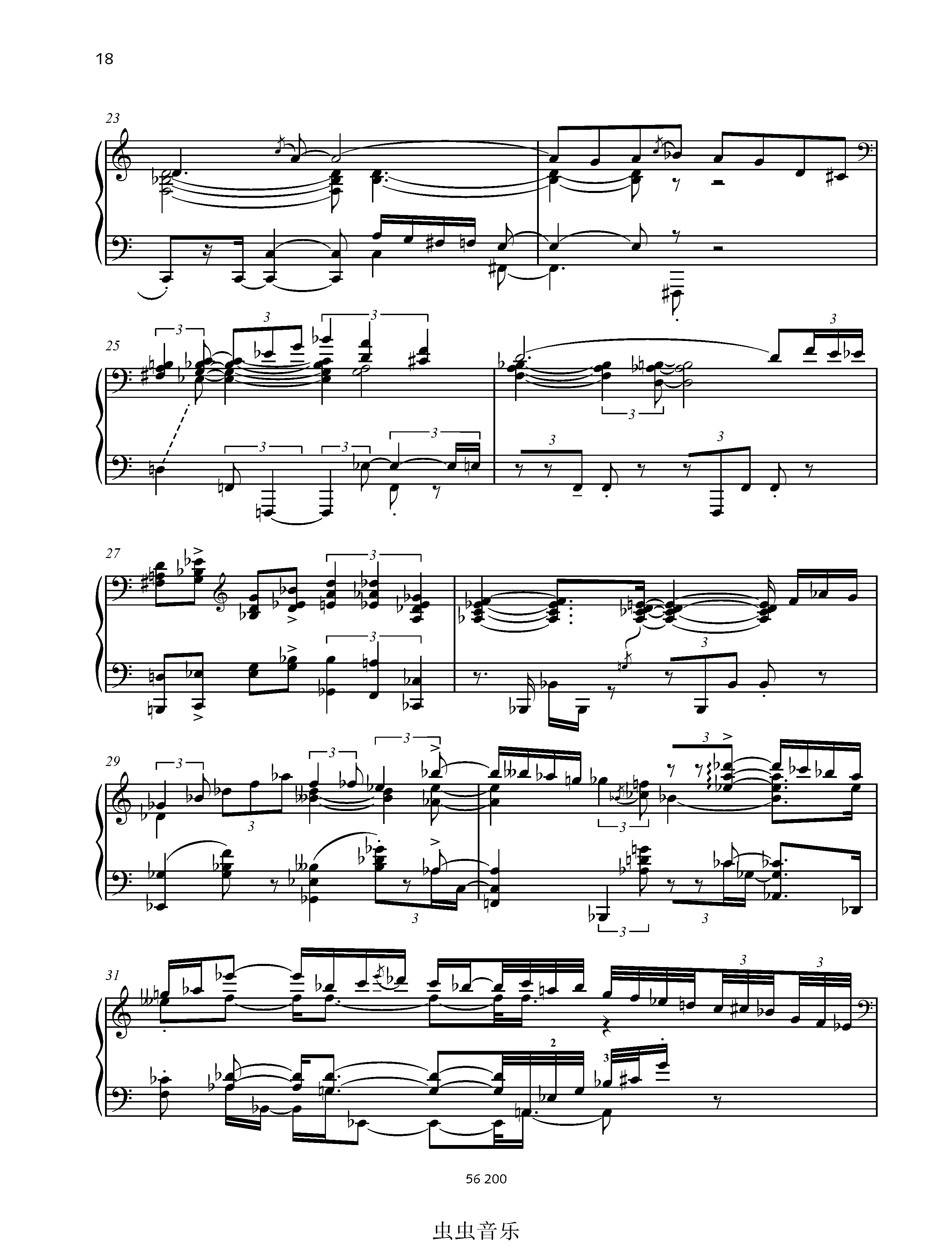 爵士奏鸣曲 no.13 op.110 第二乐章钢琴谱-c调-虫虫乐谱