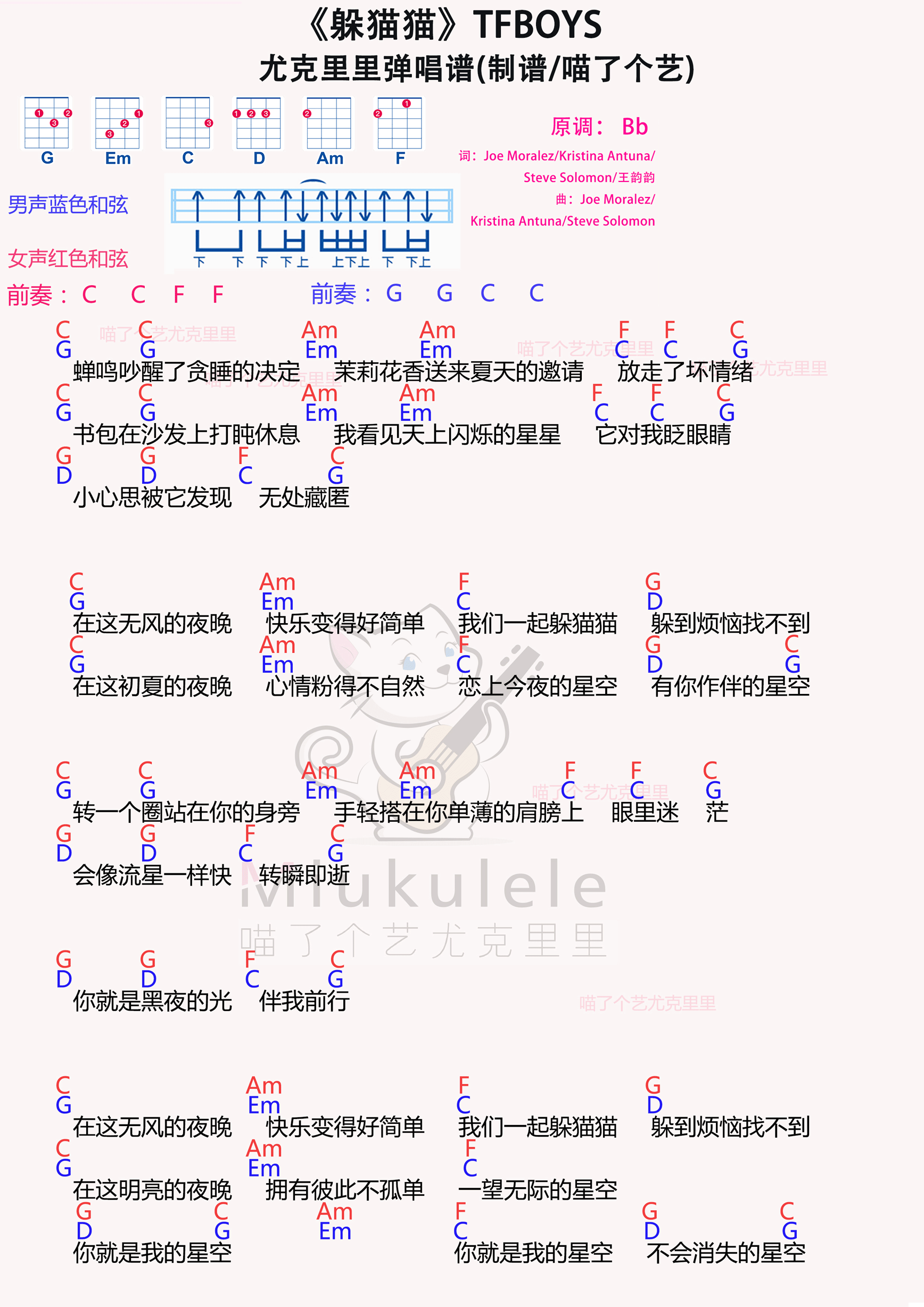 躲猫猫简谱-虫虫乐谱