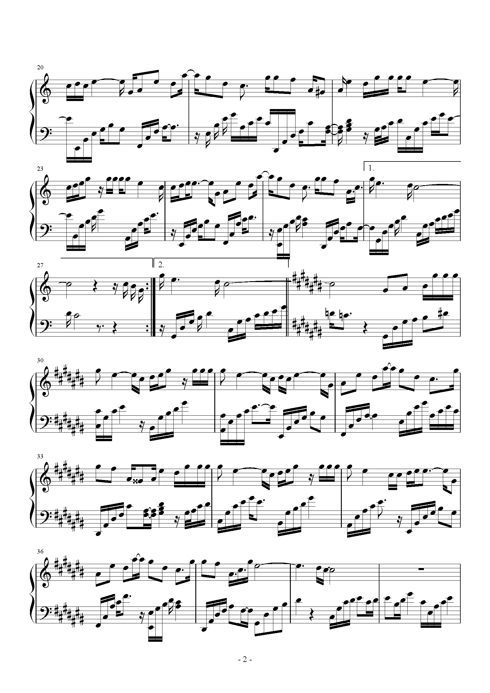 月夜 极致还原版 《传闻中的陈芊芊》片头曲钢琴谱-c调-虫虫乐谱