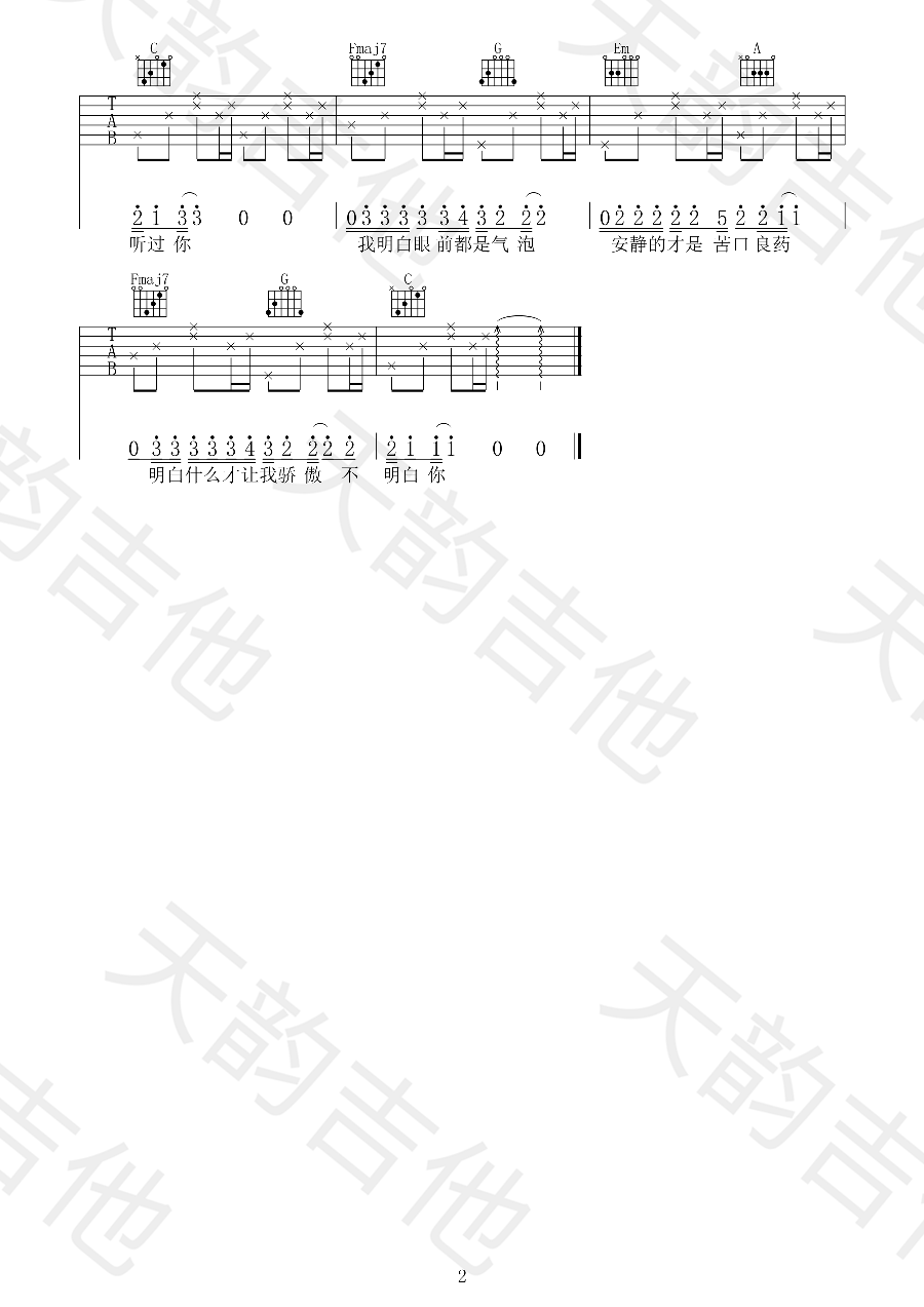 奇妙能力歌吉他谱-弹唱谱-c调-虫虫吉他