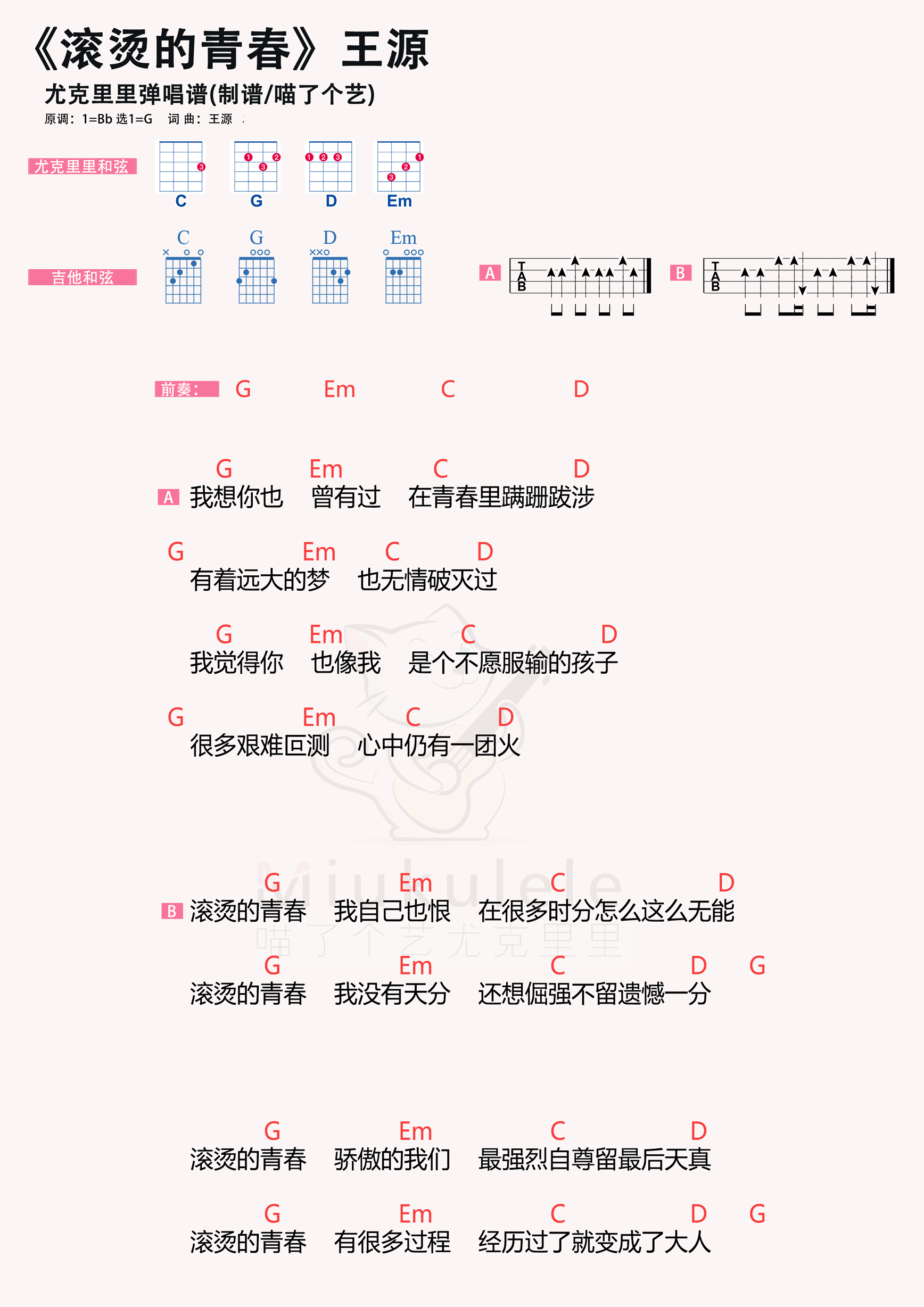 滚烫的青春简谱-虫虫乐谱