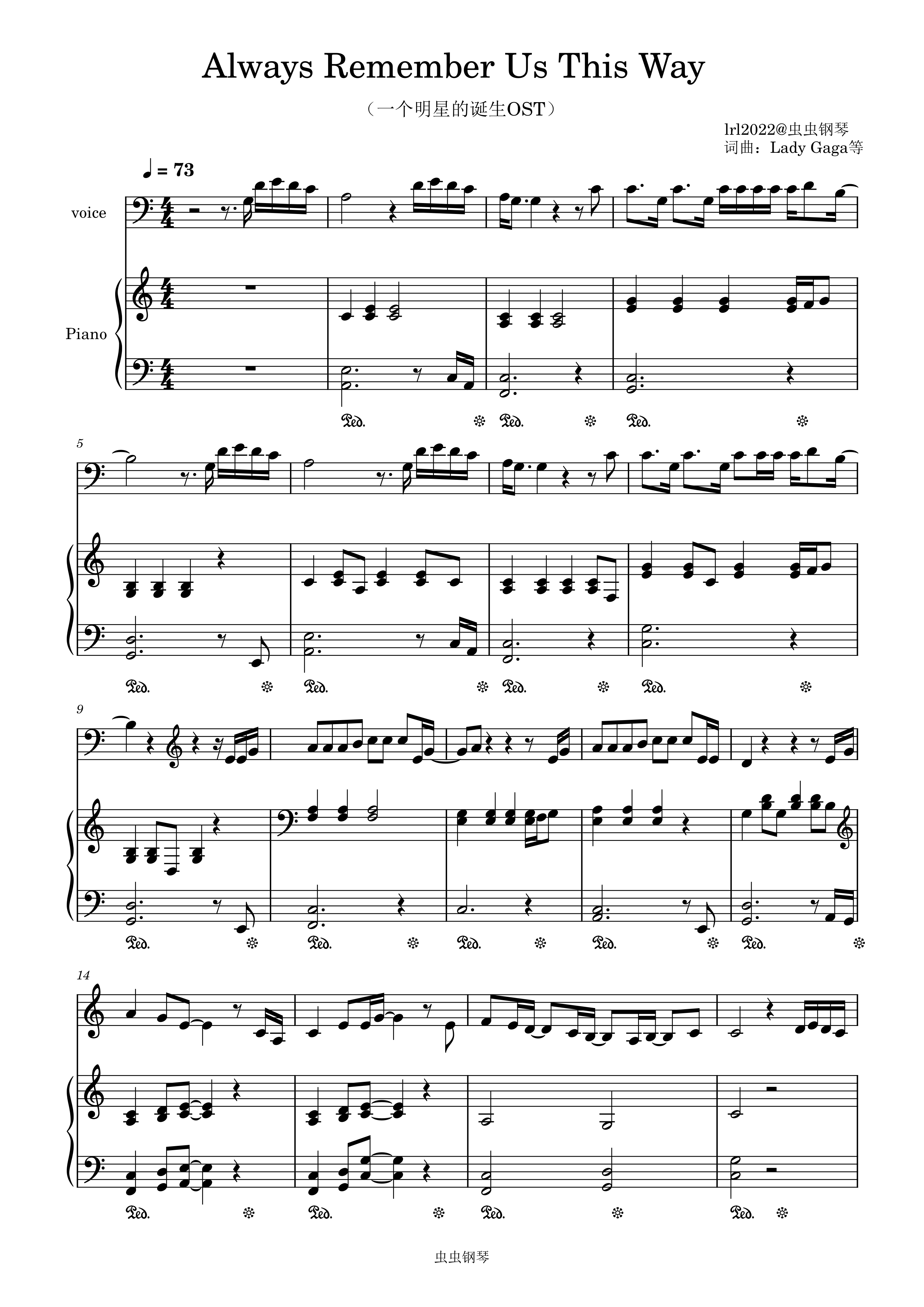 Shallow-一个明星的诞生OST-钢琴谱文件（五线谱、双手简谱、数字谱、Midi、PDF）免费下载