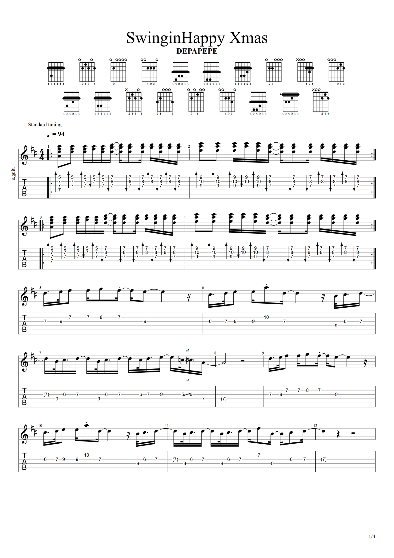 SwinginHappy_Xmas吉他谱-指弹谱-虫虫吉他
