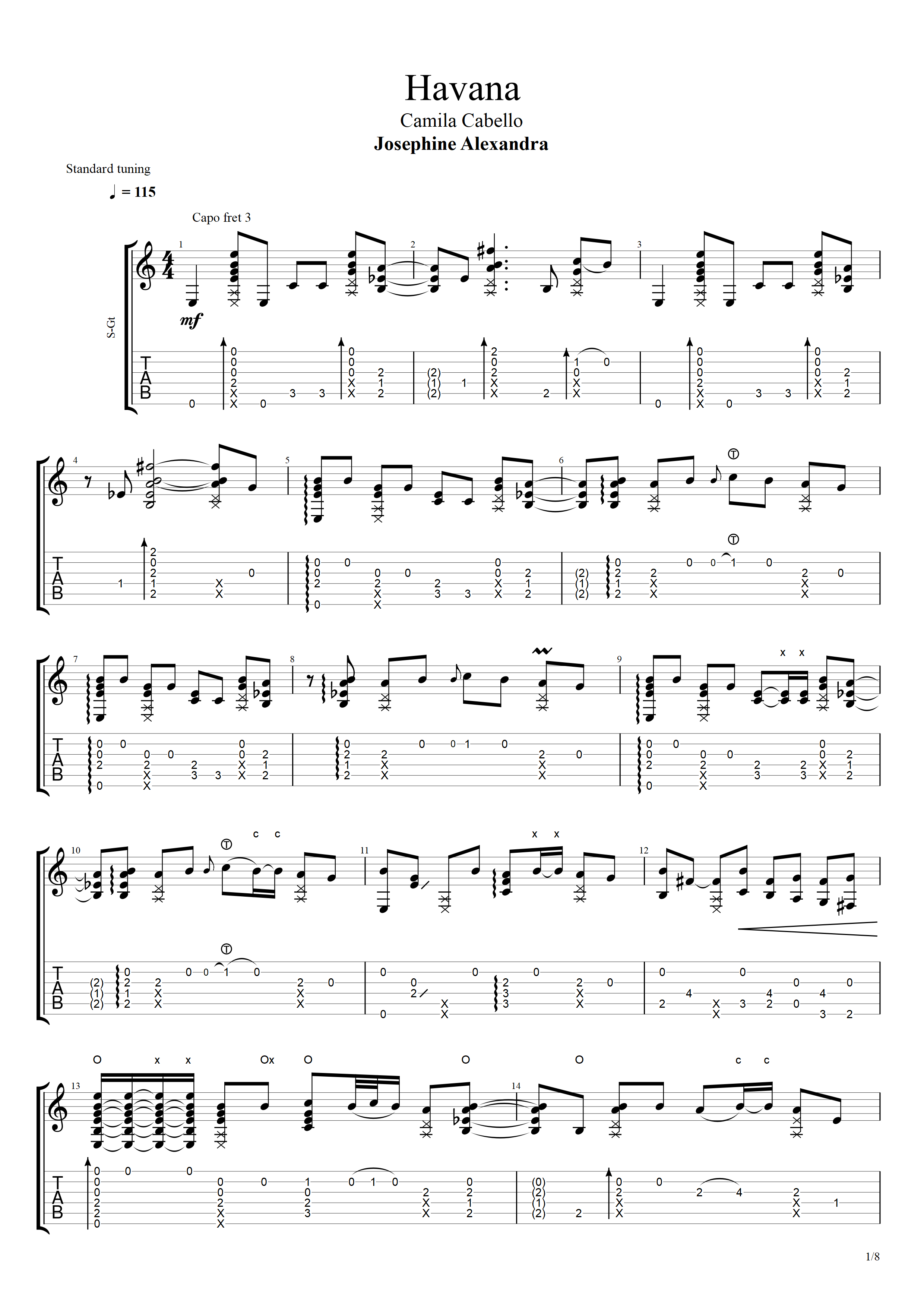 josephinealexandra版camilacabelloyoungthughavana指弹