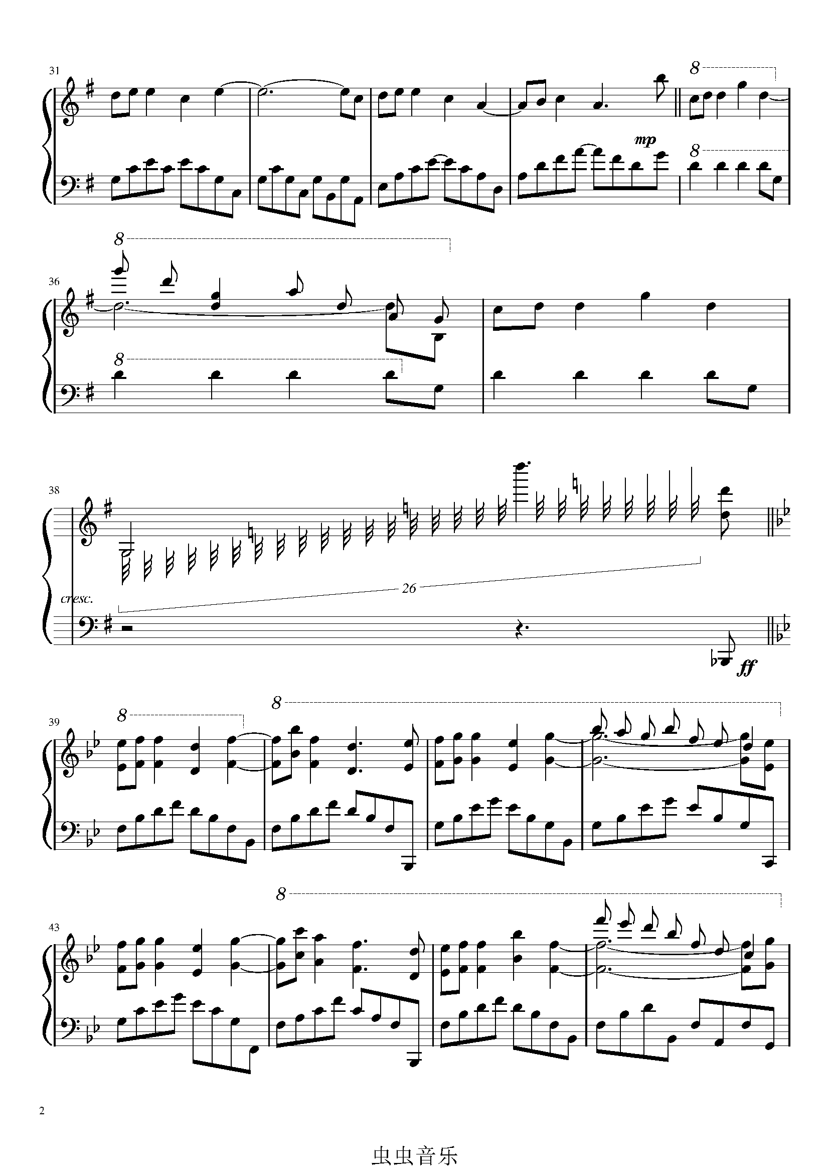 forrest gump 《阿甘正传》钢琴谱-风的颜色*-虫虫乐谱