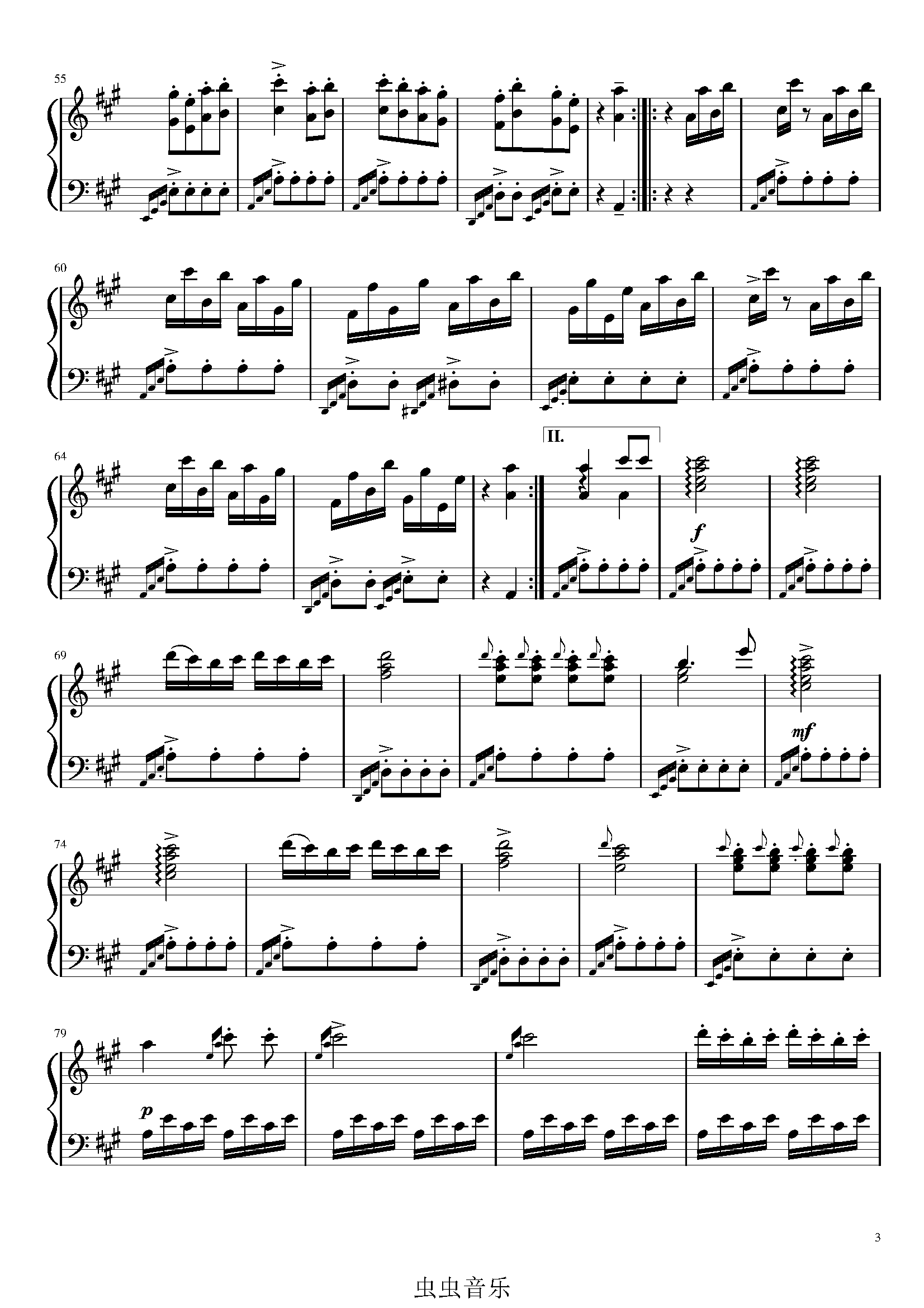 土耳其进行曲钢琴谱-风的颜色*-虫虫乐谱