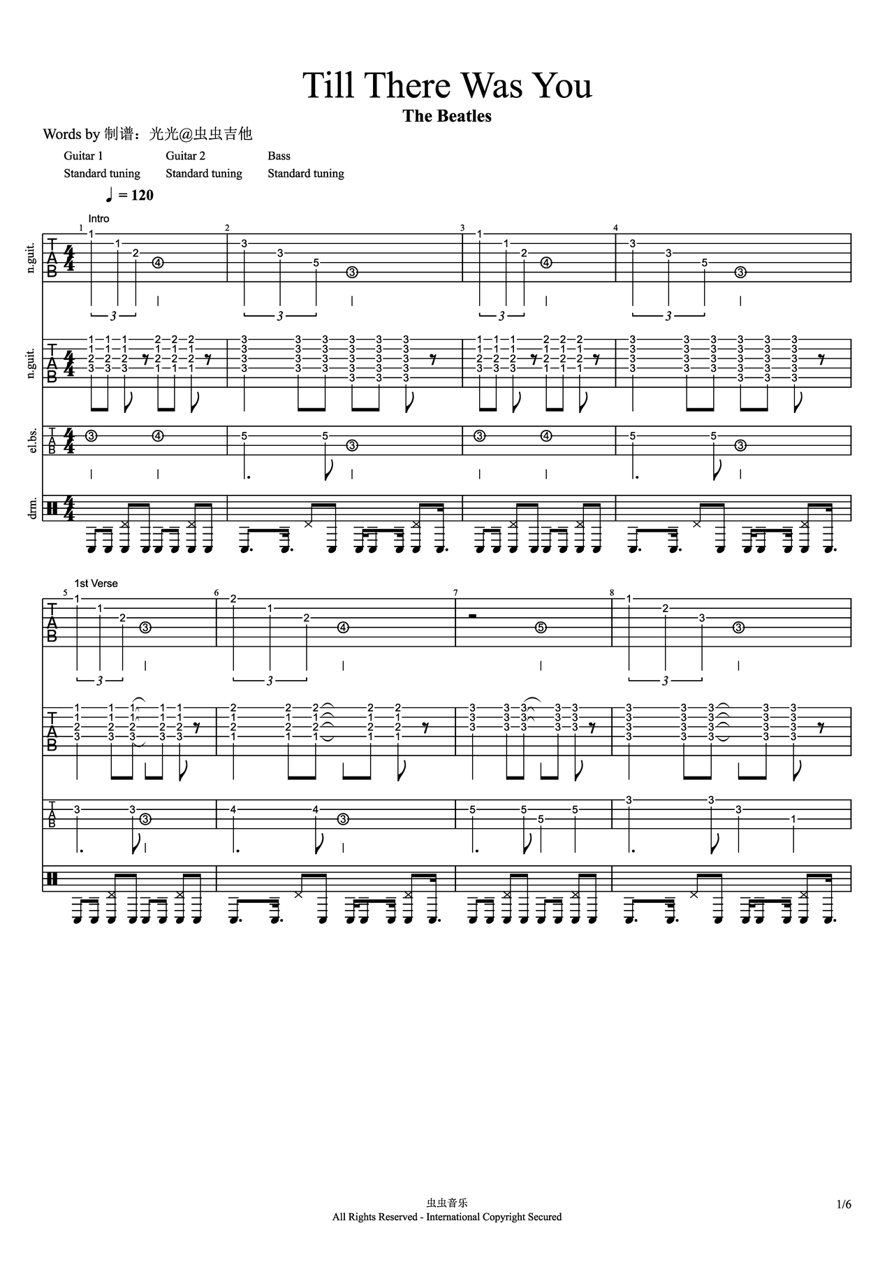 Til There Was You吉他谱-总谱-f调-虫虫吉他