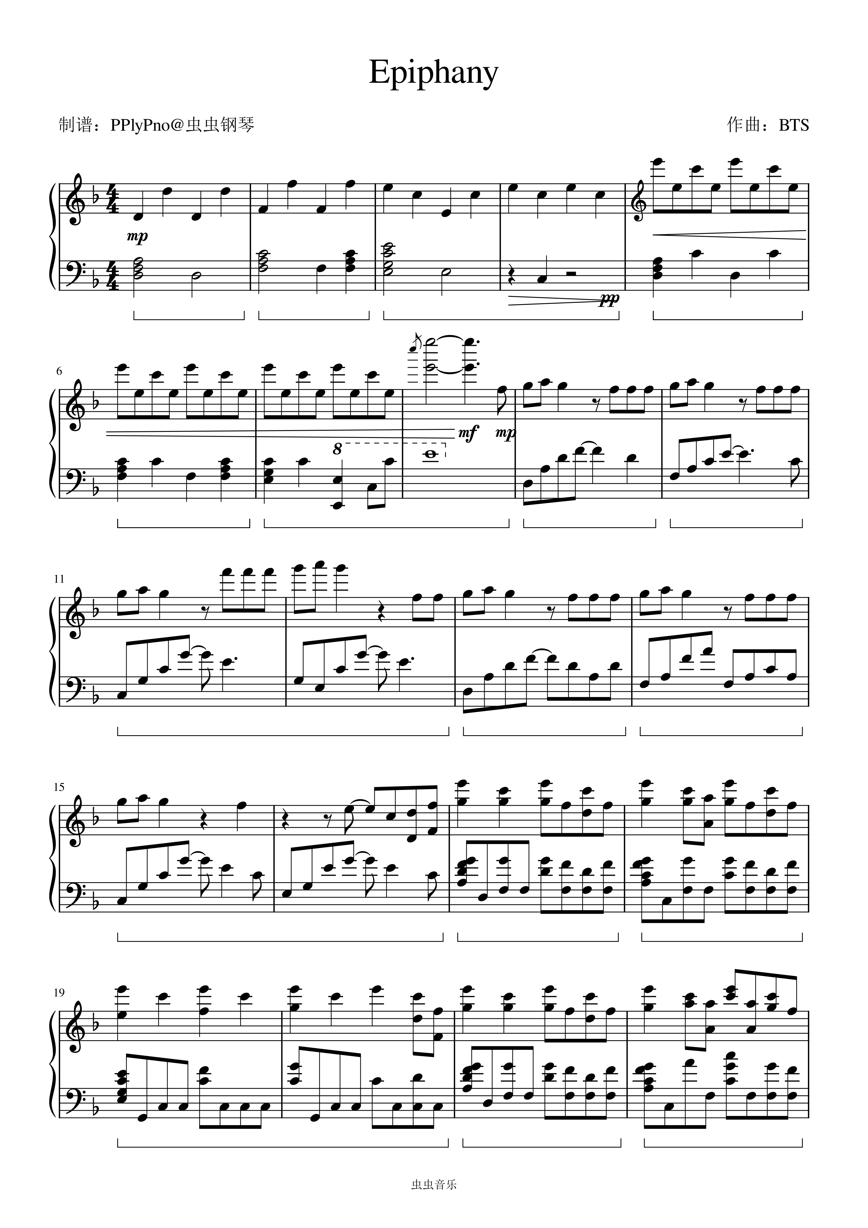 Epiphany钢琴简谱预览
