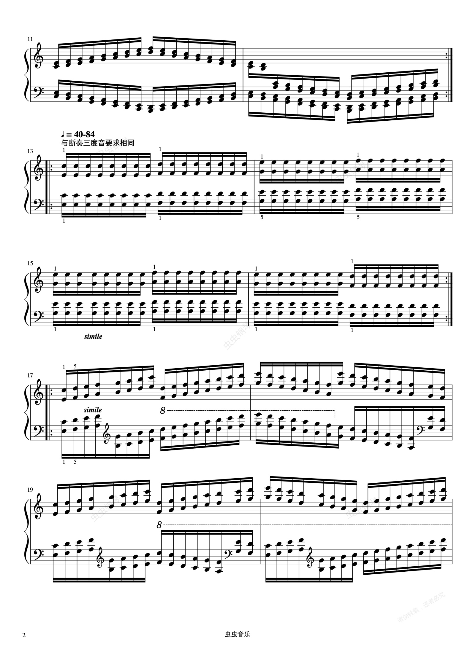 《哈农 钢琴练指法》,练习48《哈农 钢琴练指法》钢琴谱,练习48《哈农