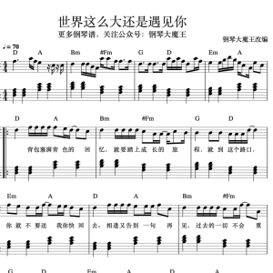 世界这么大还是遇见你（带和弦）