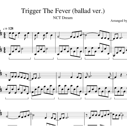 NCT Dream - Trigger The Fever (抒情版.) 钢琴谱
