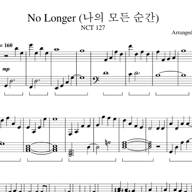 NCT 127 - No Longer 钢琴谱-钢琴谱