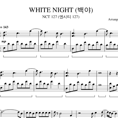 NCT 127 - 白夜 (White Night) 钢琴谱