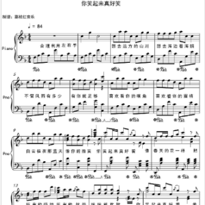 F调抖音热歌 你笑起来真好看 带歌词 踏板标记