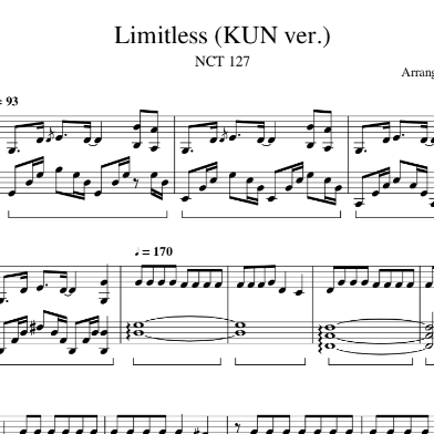 NCT 127 (钱锟版.) - 无限的我 (Limitless) 钢琴谱-钢琴谱