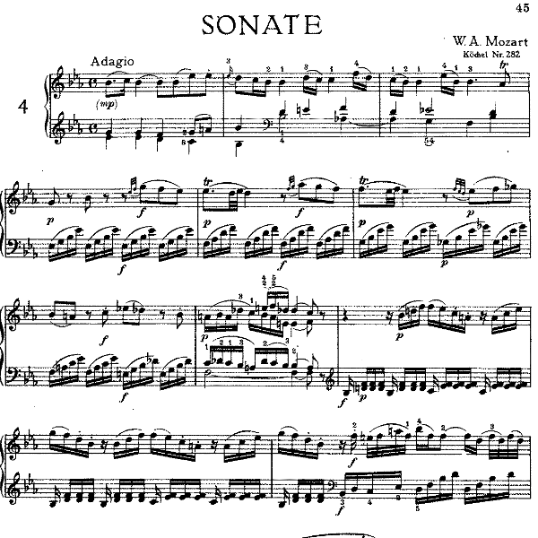 Sonata in bE Major No.4 K.282-钢琴谱