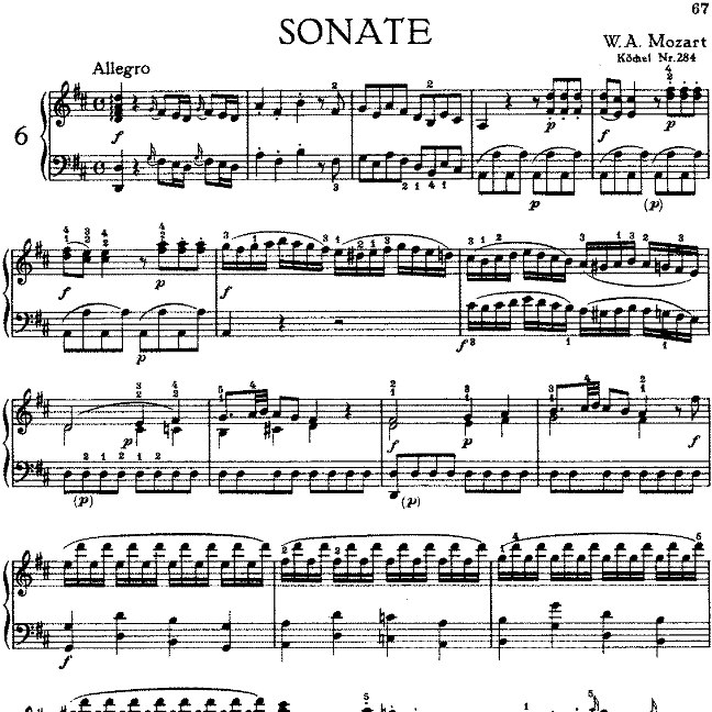 Sonata in D Major No.6 K.284-钢琴谱